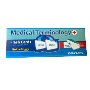 Medical Terminology 1000 Flash Cards QuickStudy Topic Tabs Test Prep Health